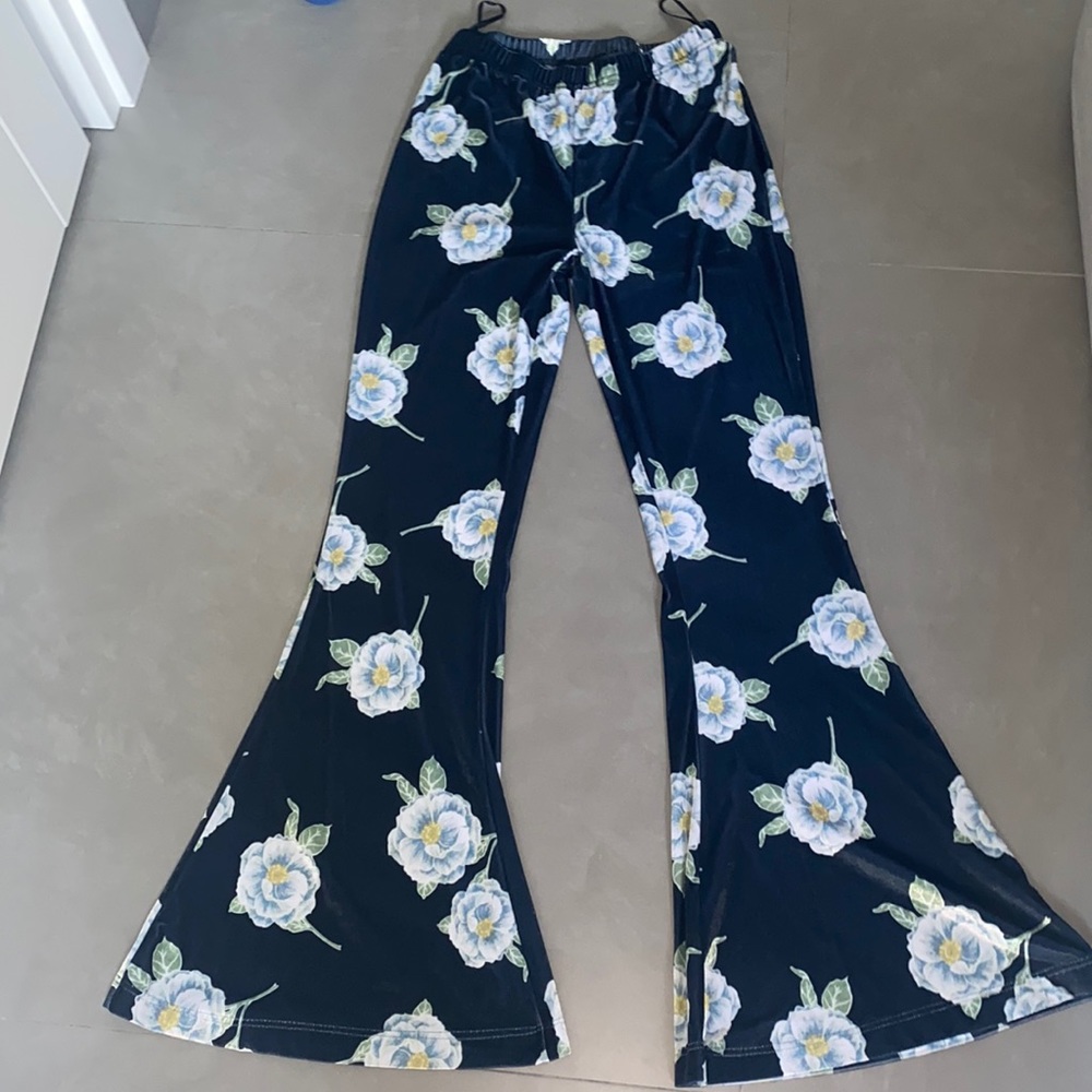 MinkPink Velvet flare pants